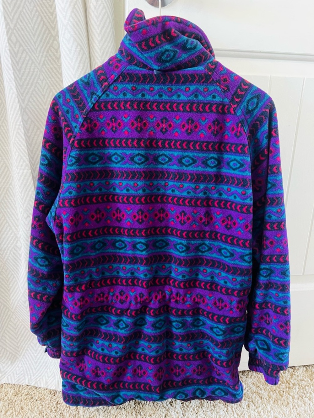 Vintage Head skiwear GorpCore fleece Women’s Aztec print Retro purple medium - Picture 4 of 8